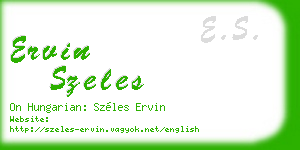 ervin szeles business card